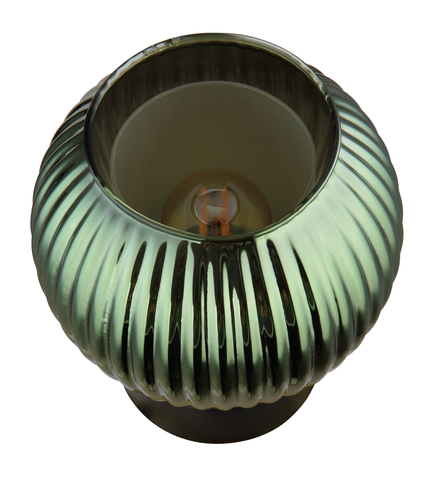 Tischleuchte - grün-schwarz - Glas - 17 cm