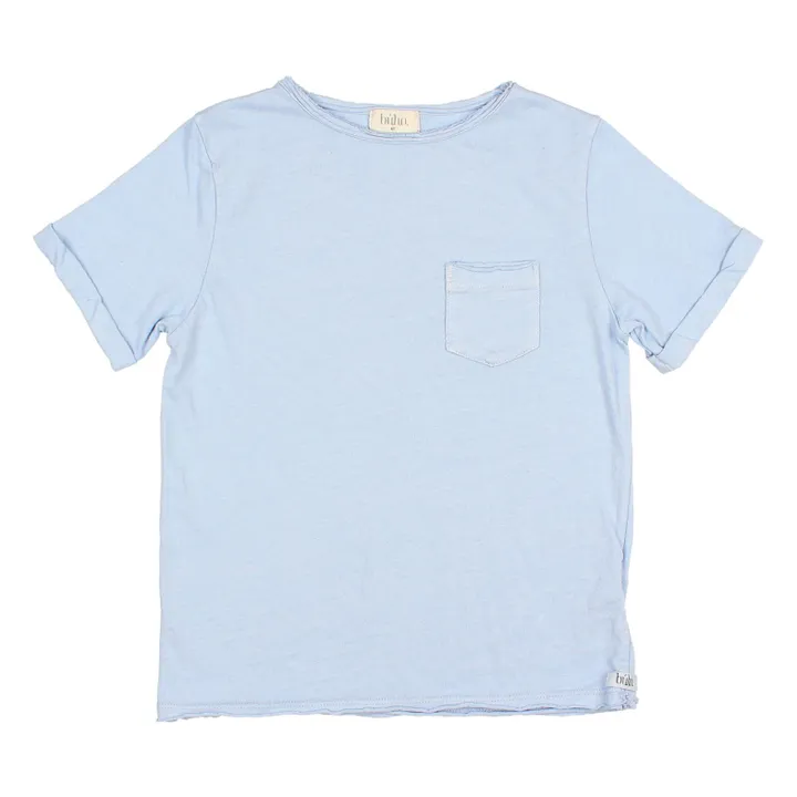 Búho T-shirt Poche Lin | Bleu ciel