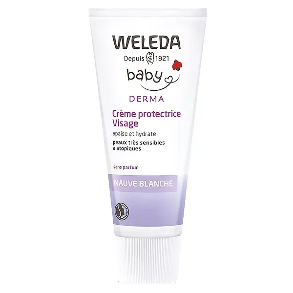 Creme facial protetor orgânico Weleda Baby Mauve White 50ml