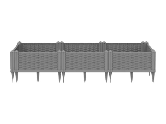 Jardinière bac lit surélevé grise 125 x 40 x 28 cm 02_0038206