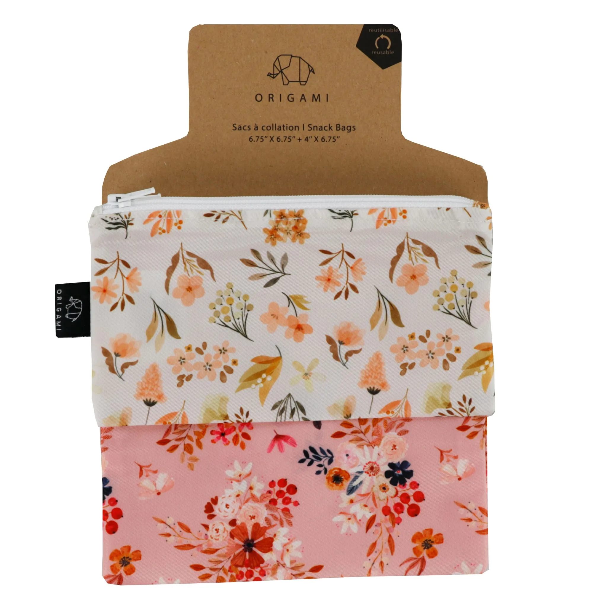 Origami Sac de Collation Ensemble de 2 - Fleurs