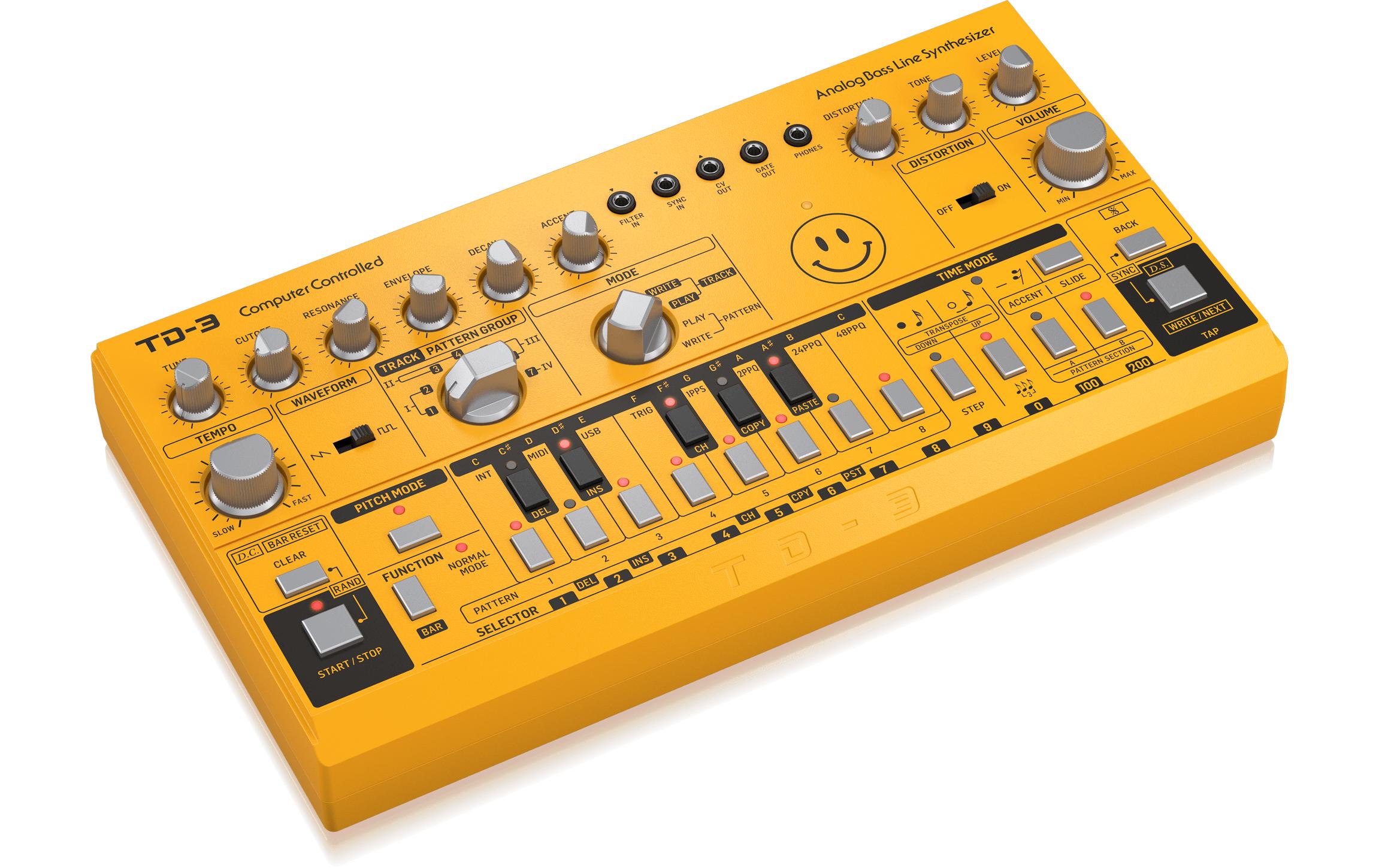 Synthesizer Analog Bass Line TD-3-AM Smile Edition, GelbAnaloger Bass Line Synthesizer