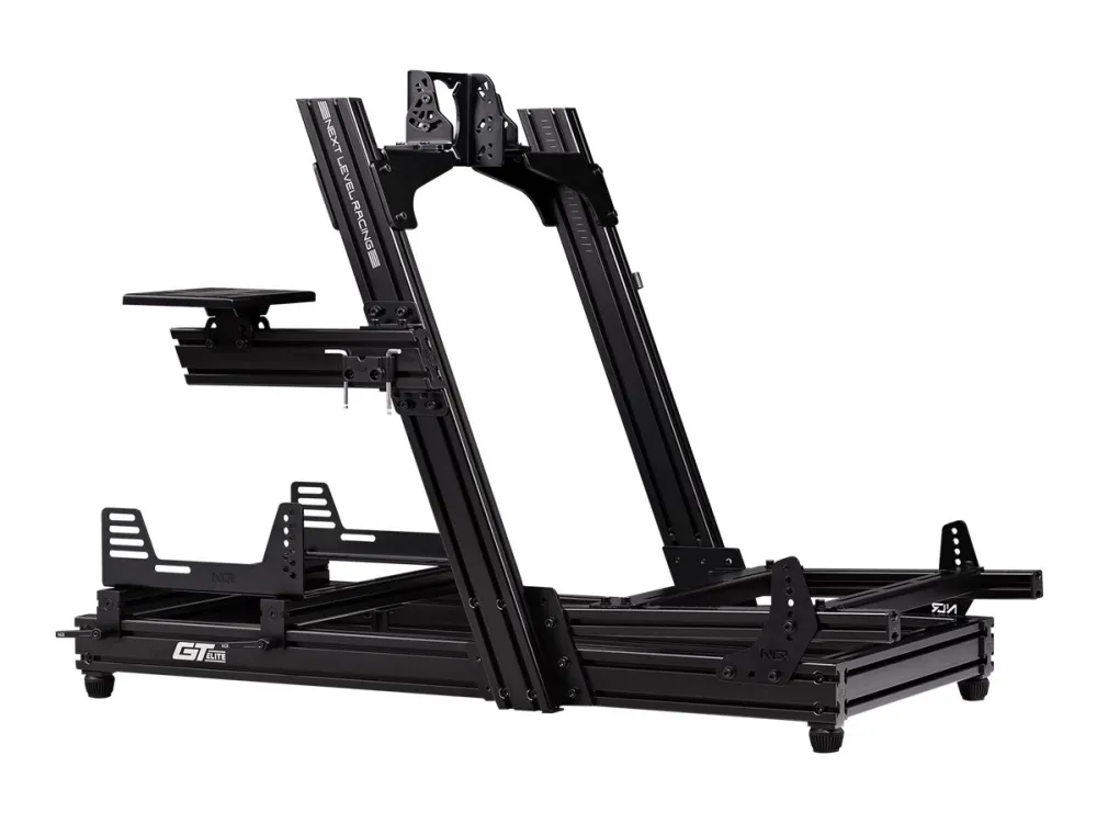 Next Level Racing GTLite Front & Side Mount Edition - Racersimulator-cockpitramme - vippe - anodiseret aluminium, kulstofstål - sort
