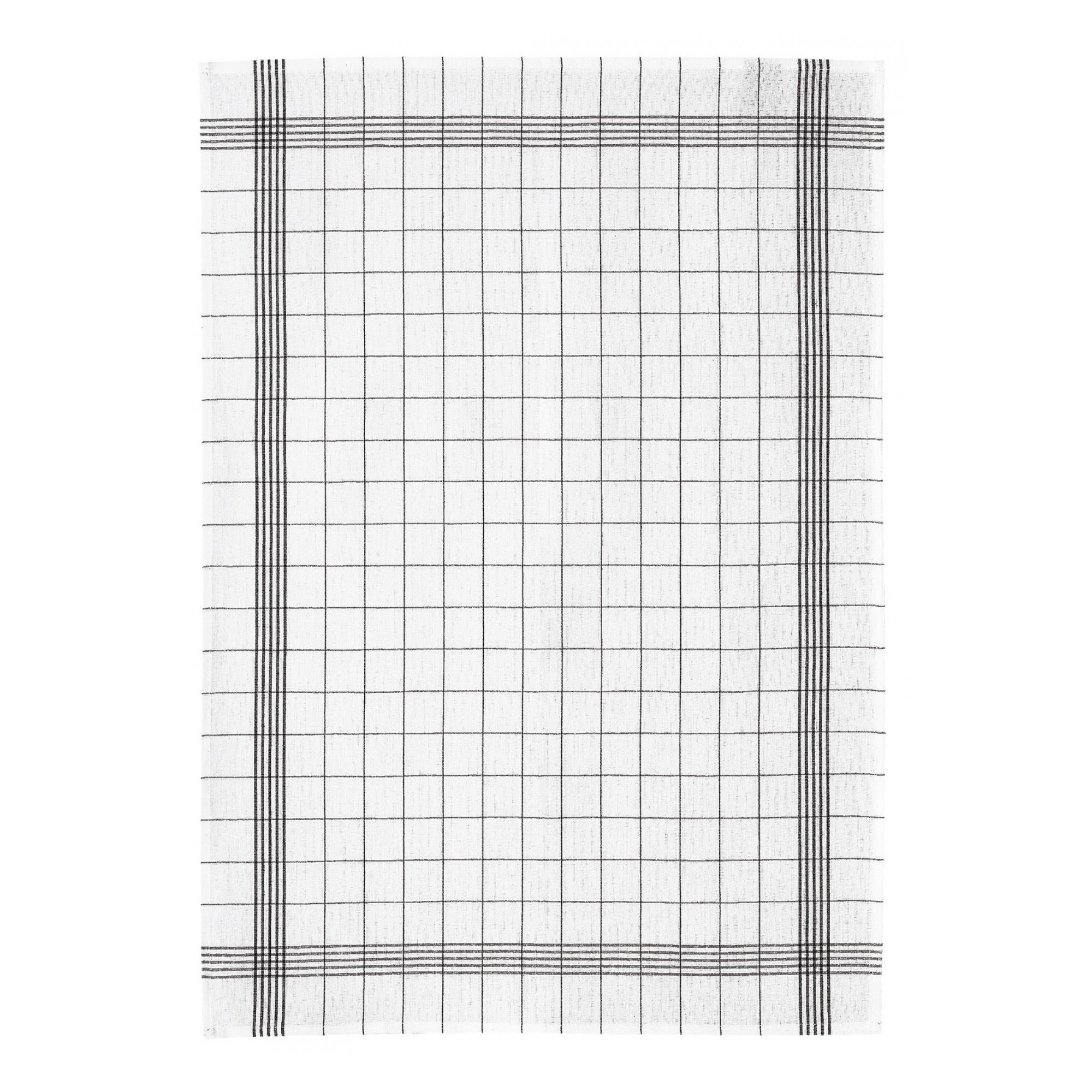 Torchon metis carreaux noir 55 x 75 cm