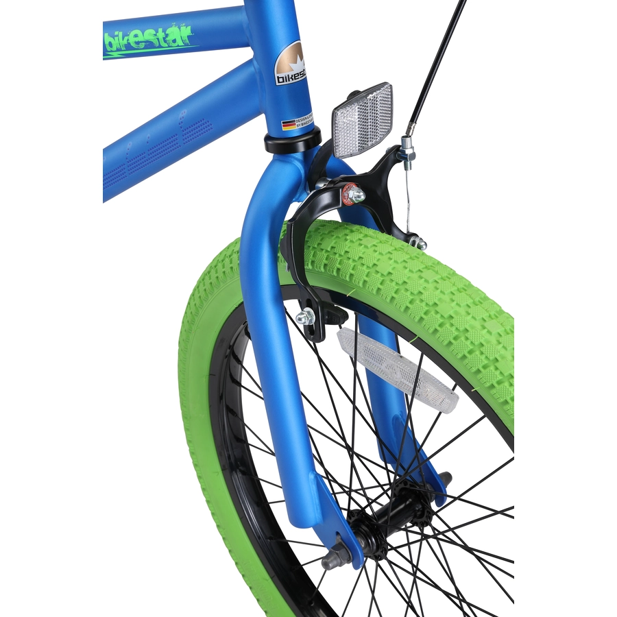 Bikestar Kinderrad 20 Zoll BMX blau, grün