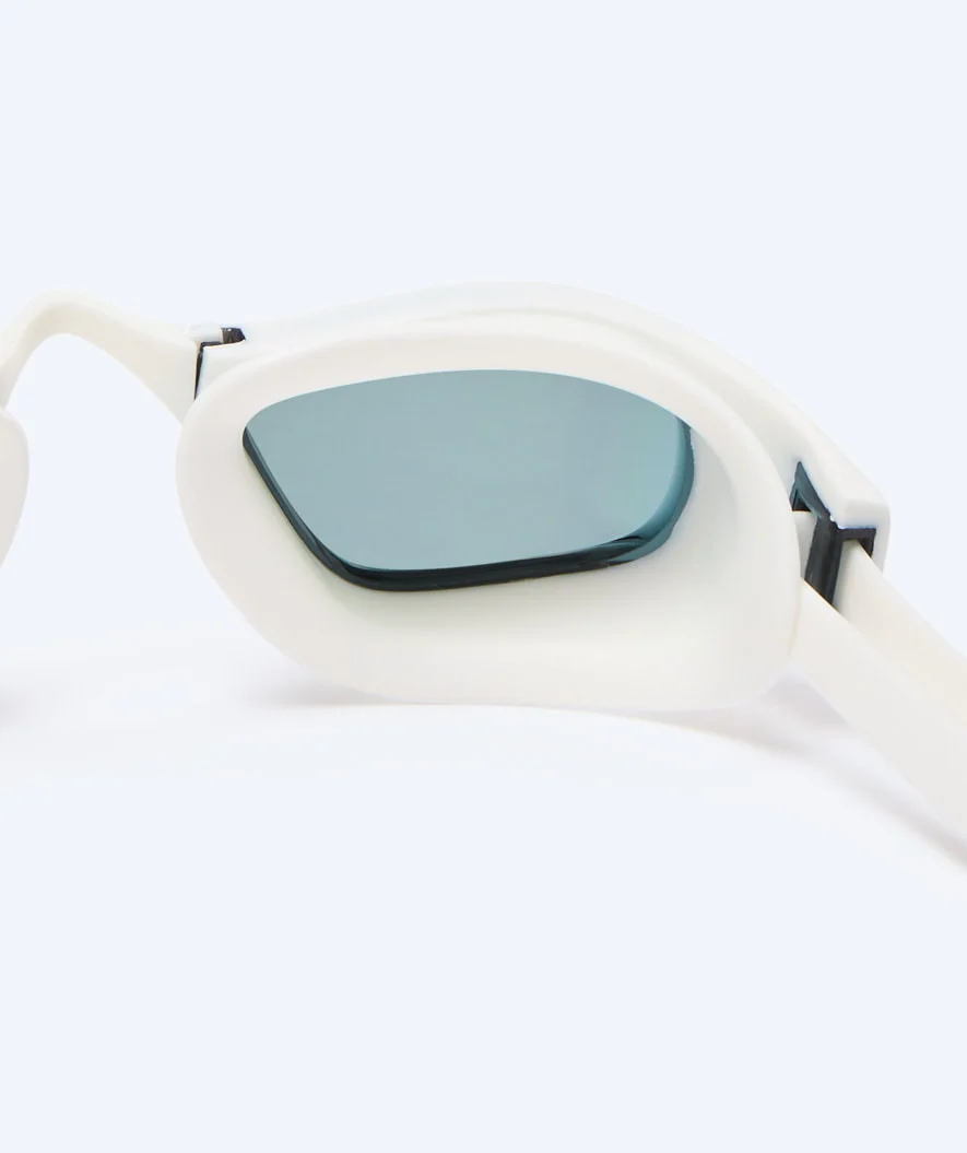 Watery Elite svømmebriller - Storm Racer Mirror - Hvid/blå