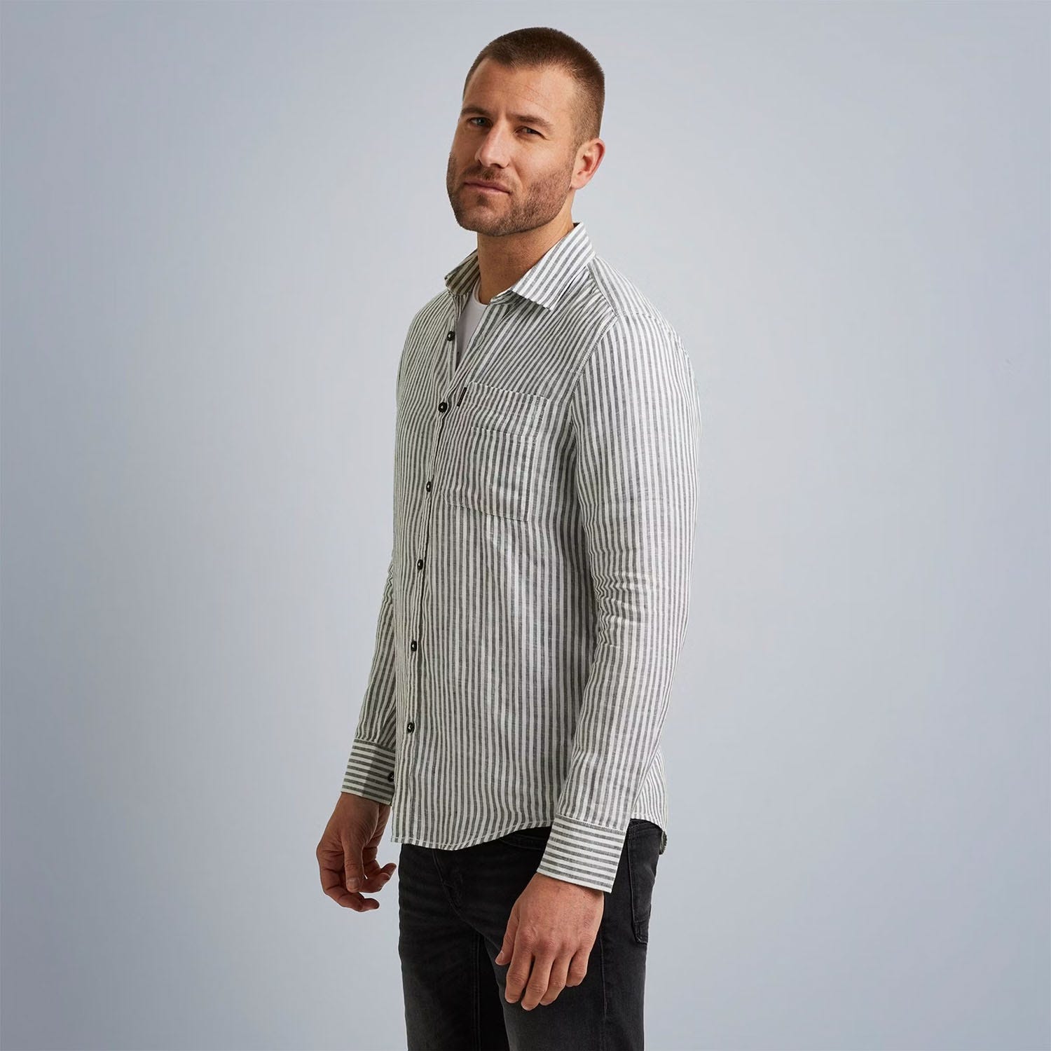 PME Legend  LONG SLEEVE SHIRT 100% LINEN