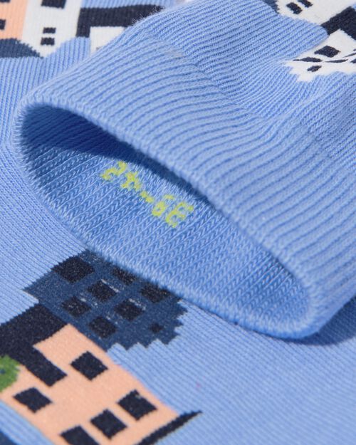 chaussettes happy home  bleu