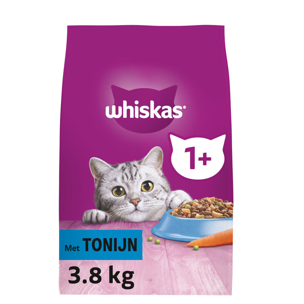 Whiskas 1  Adult Droge Brokjes - Kattenvoer - 3800 Gram - tonijn