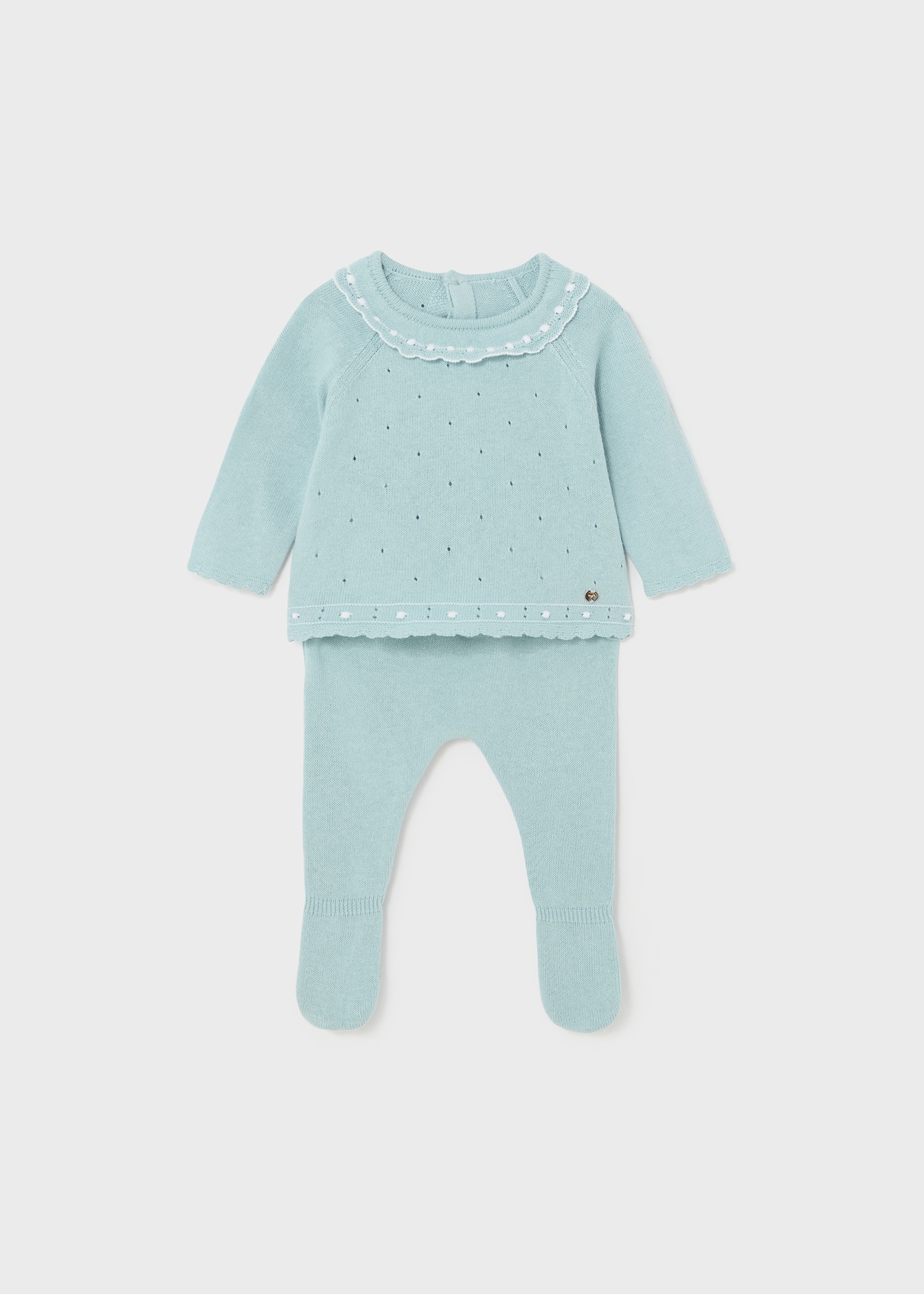 Conjunto de malha de 2 peças Better Cotton para recém-nascidos na cor nude.