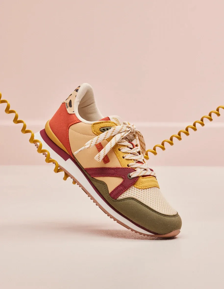 Baskets running Andrée suède vegan et mesh M.Moustache