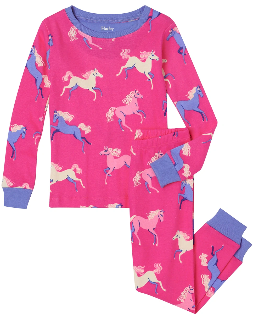 Schlafanzug lang DREAMLAND HORSES in pink