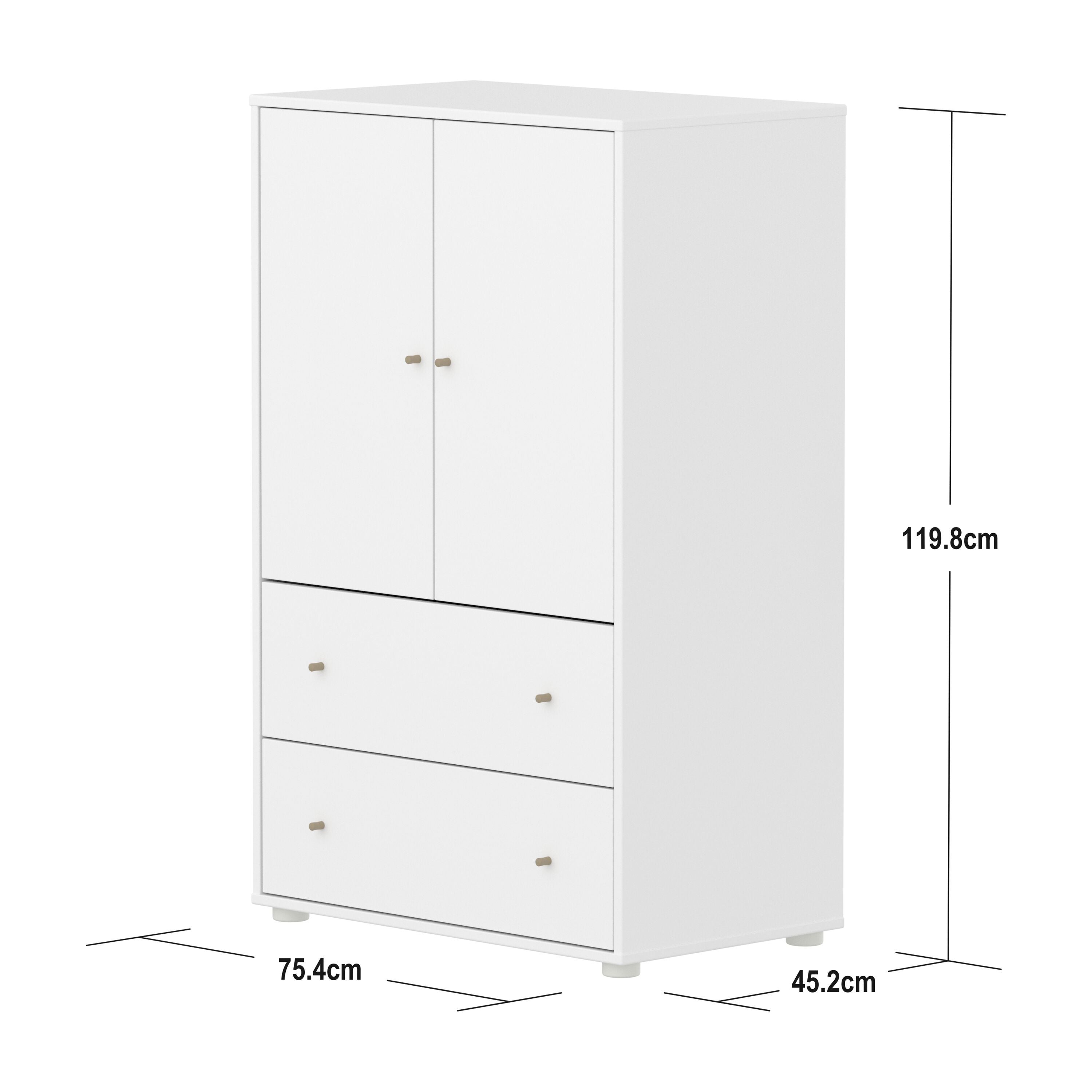 Flexa SAGA Schrank - Weiss / B: 75.0 cm x T: 45.0 cm x H: 120.0 cm