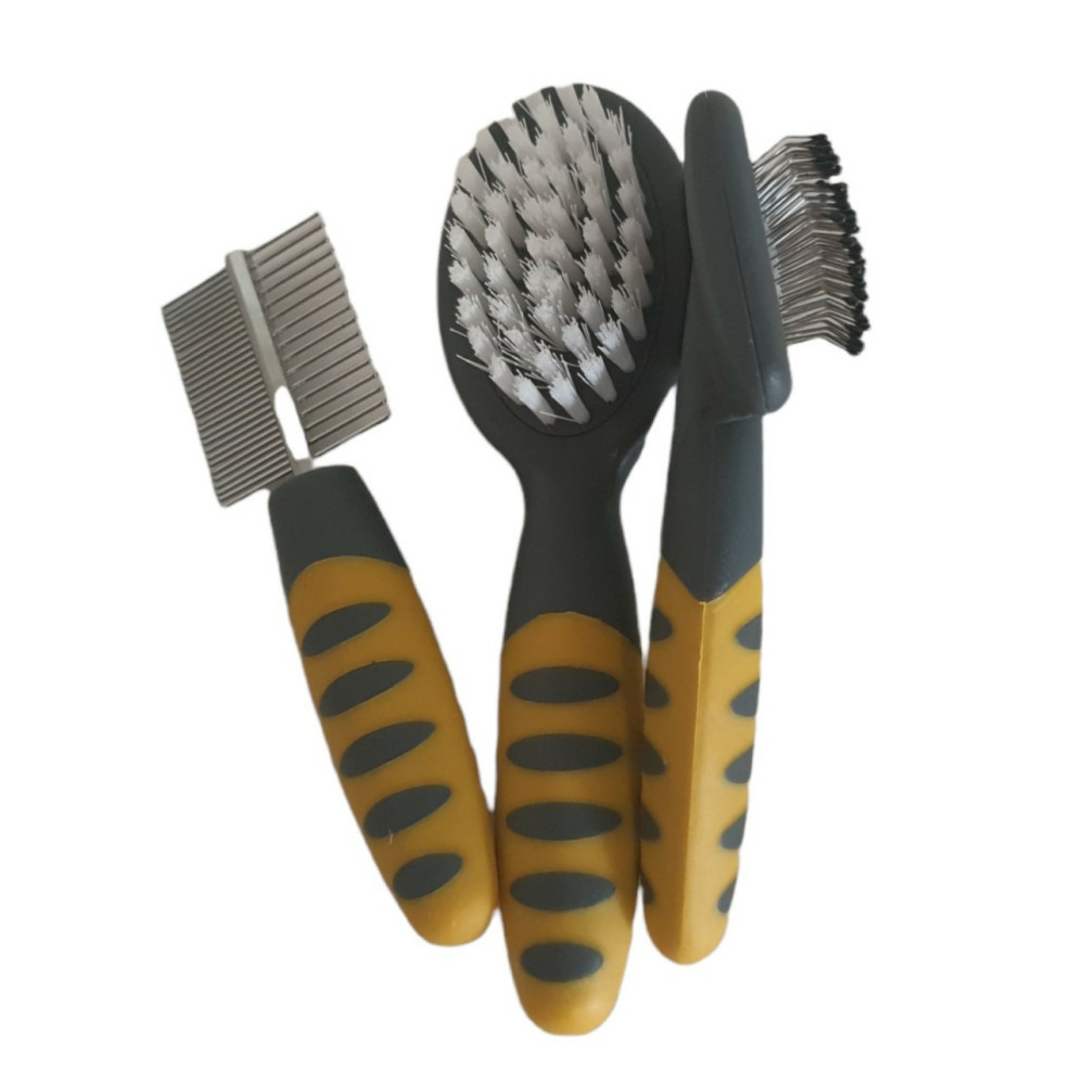 Set de toilettage brosses et peigne pour lapins, furets, hamsters