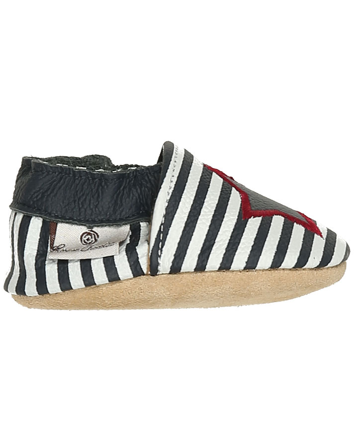 Krabbelschuhe STAR STRIPE in weiß/blau