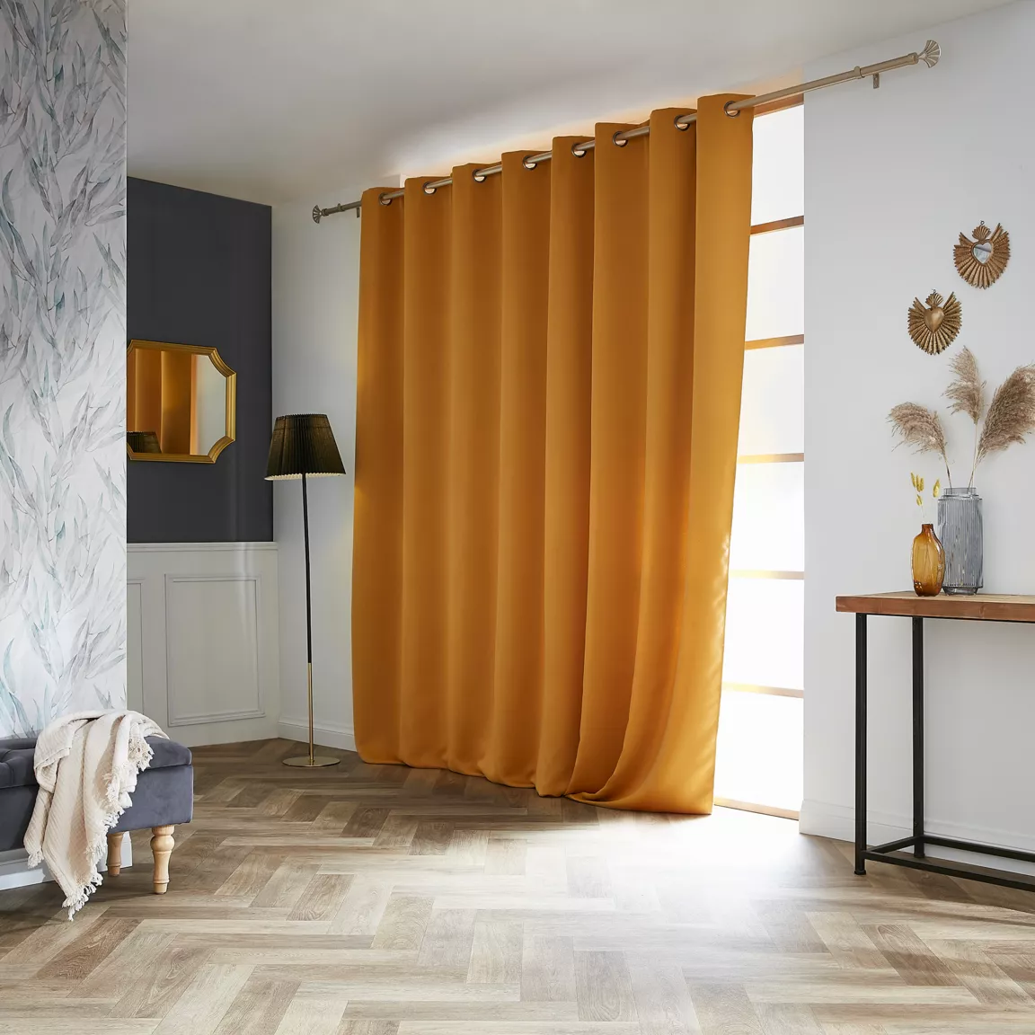 Rideau obscurcissant (280 x 260 cm) Dark Jaune moutarde
