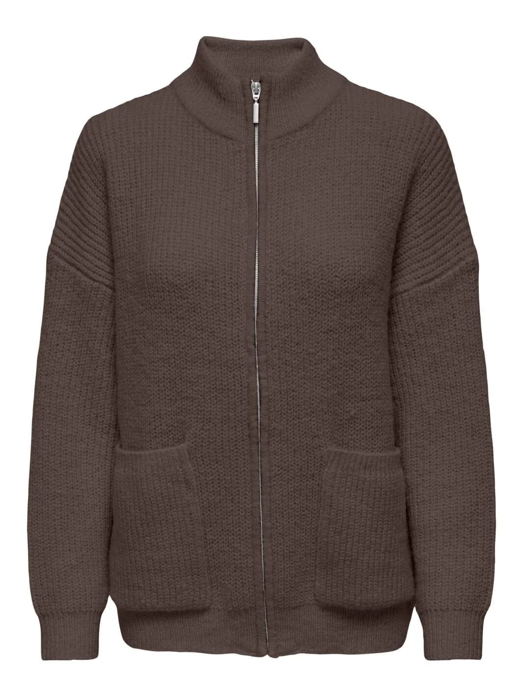 Only Onlkaja Life Ls Zip Cardigan Cc Knt 4323551 chestnut
