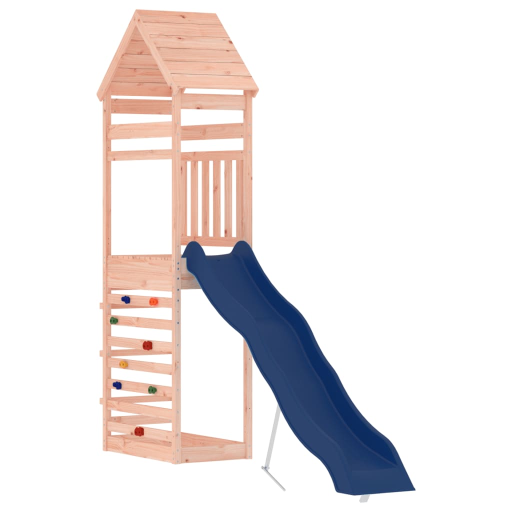 Aire de jeux d'extérieur balançoires toboggan portiques robuste jeux jardin 55 x 281 x 264 cm bois massif de douglas 02_00046