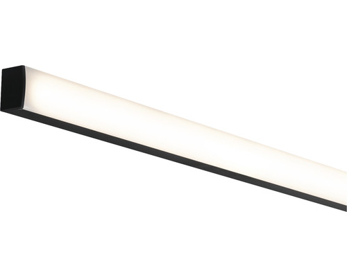 Paulmann aluminium profiel met witte diffuser, Vierkant aluminium/zwart, 2,0 m