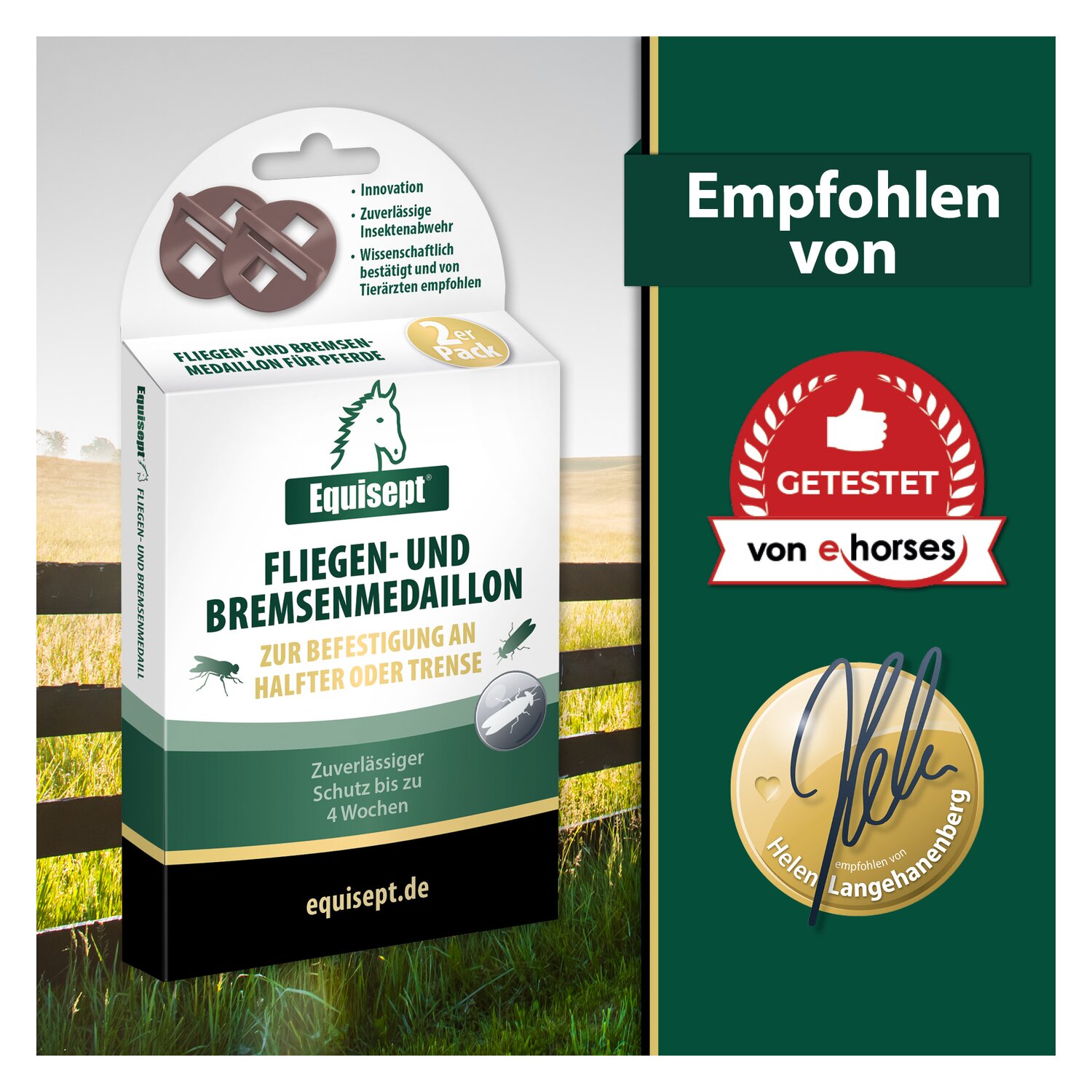 Equisept Fliegen- und Bremsenmedaillon für Pferde  - 2er Pack