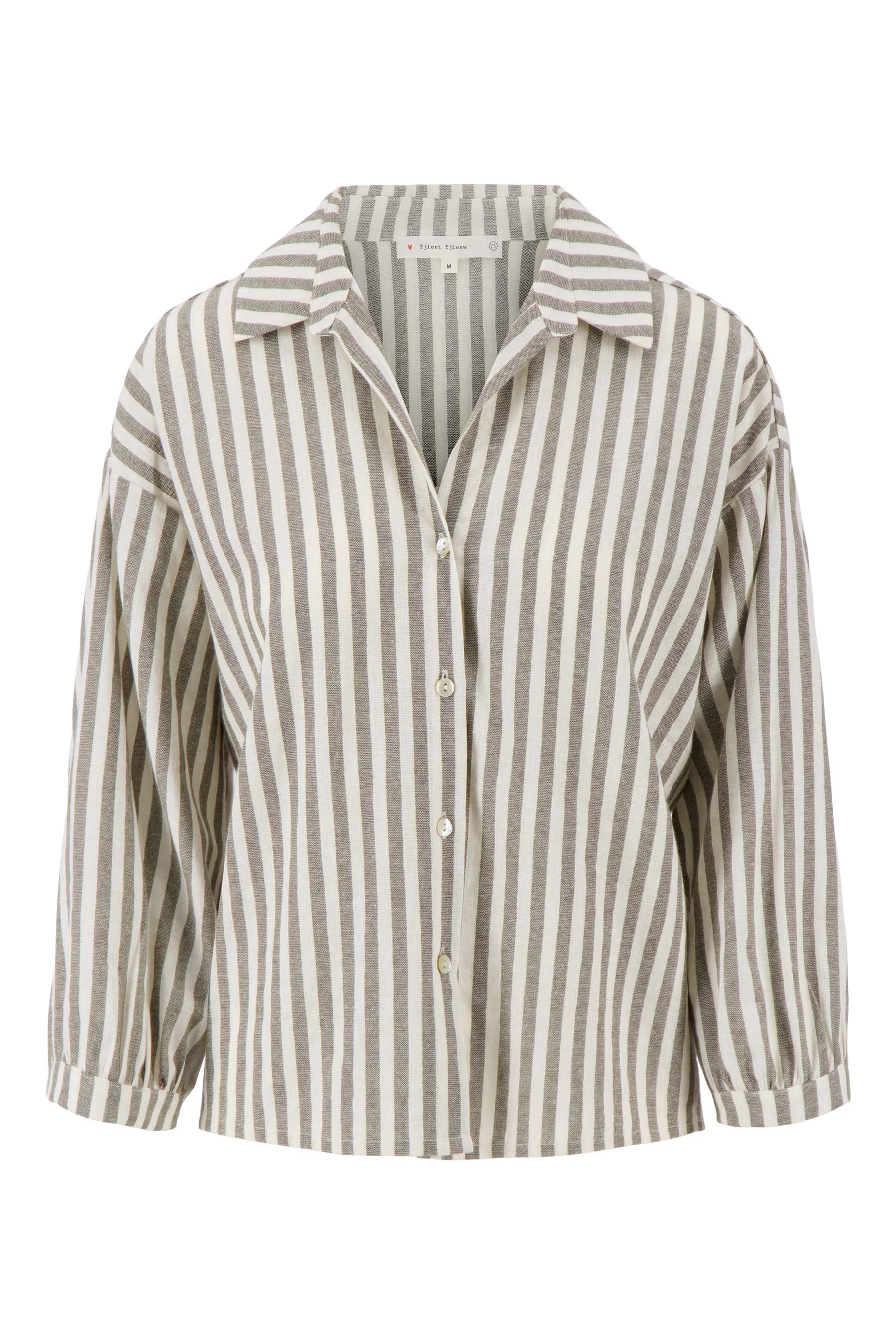 gestreepte linnen blouse