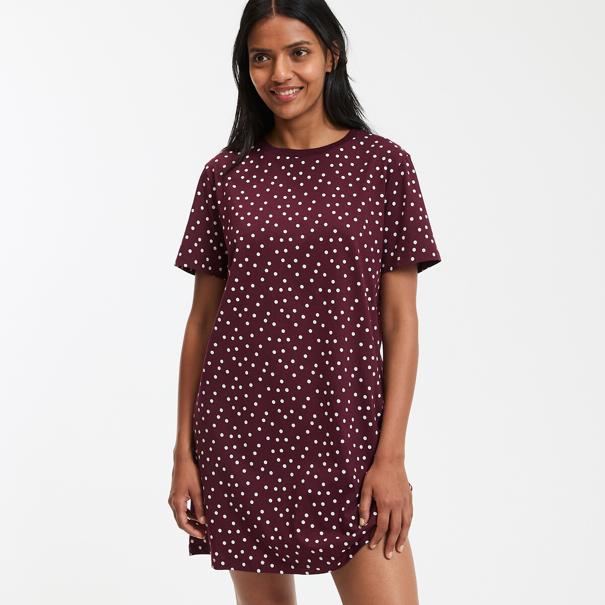 COLEÇÕES LA REDOUTE<br>Camisola de malha de algodão com estampa de bolinhas