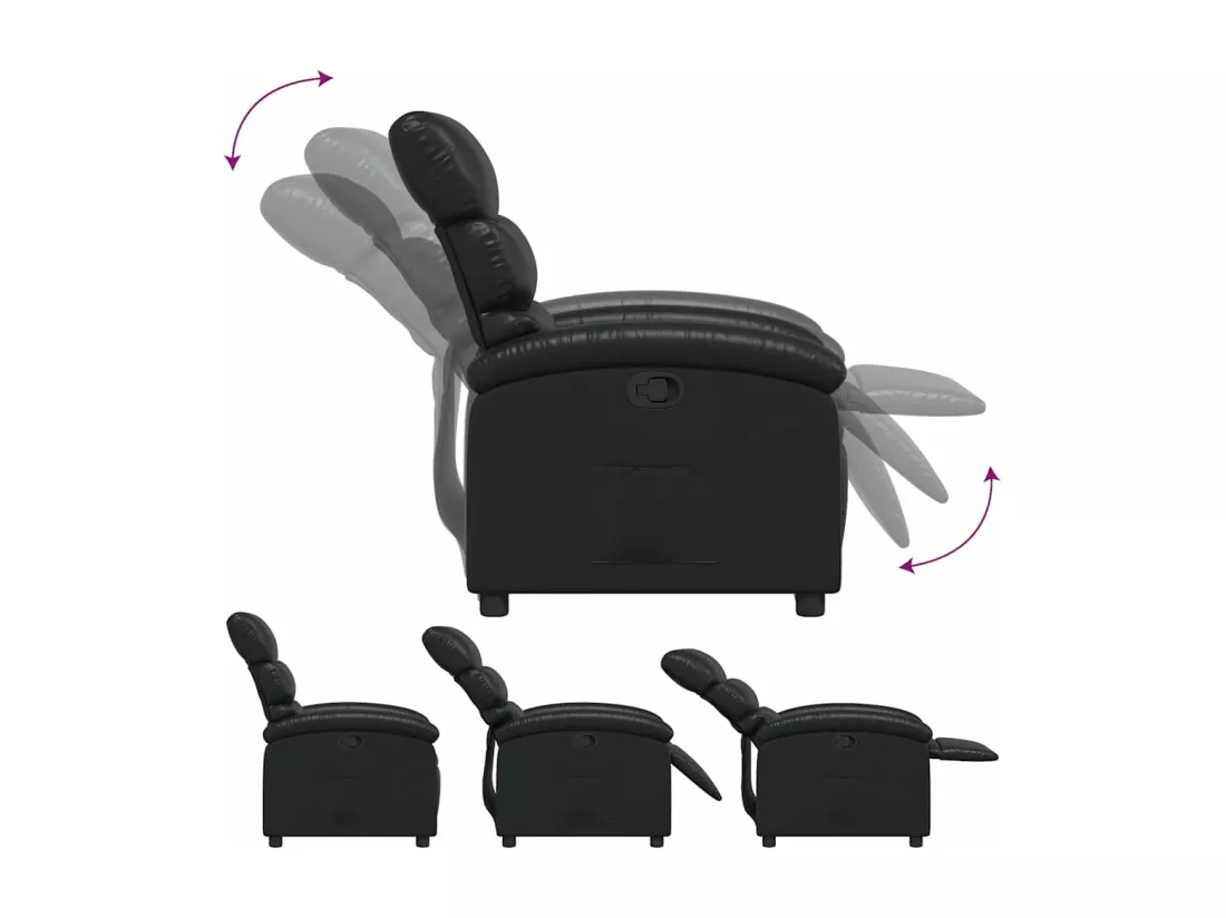 Fauteuil inclinable Noir Similicuir