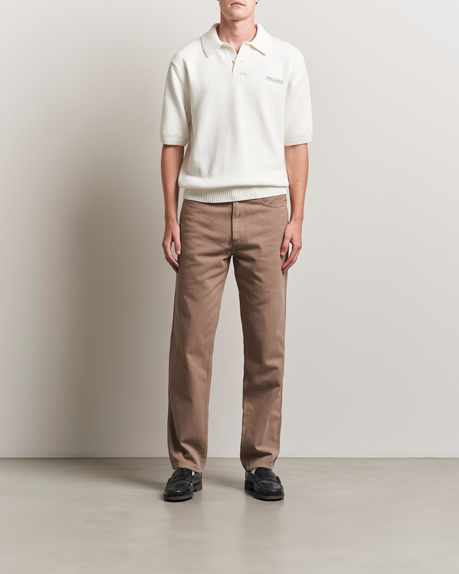 Palmes Cotton Knit Polo Off White