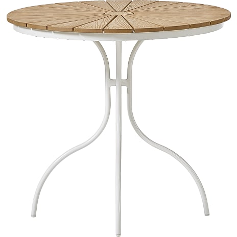 Kerteminde Ø80 nonwood cafésæt med 2 stole - Teak/Hvid