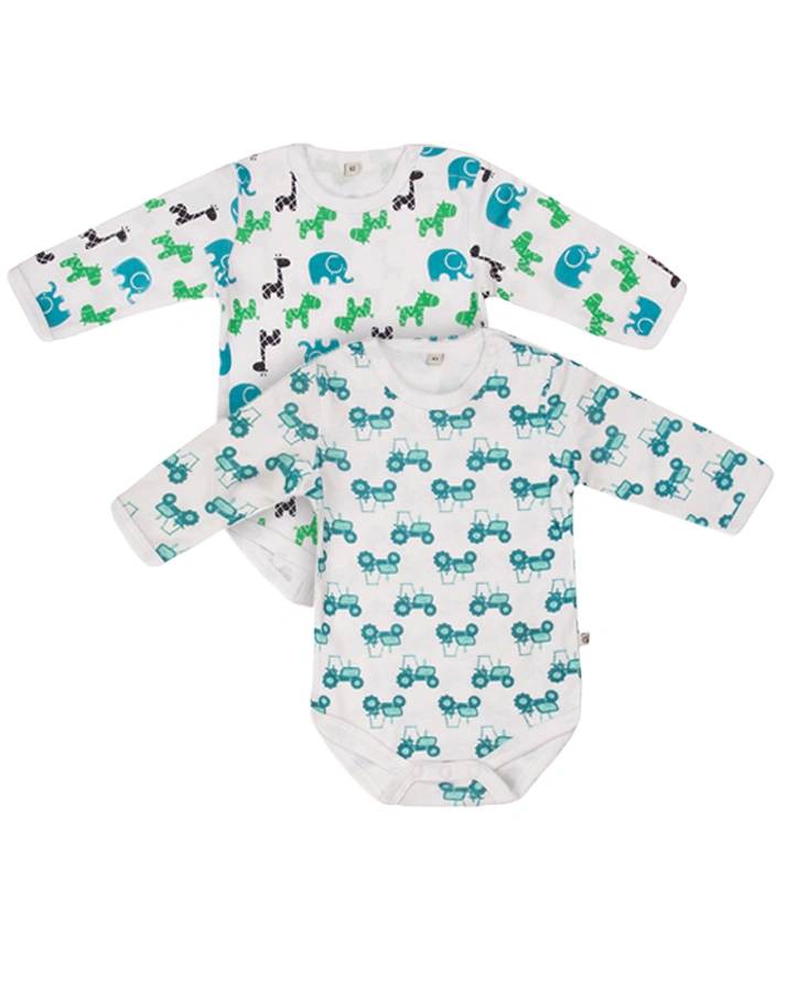 Langarmbody LITTLE BOY 4er-Pack in hellblau