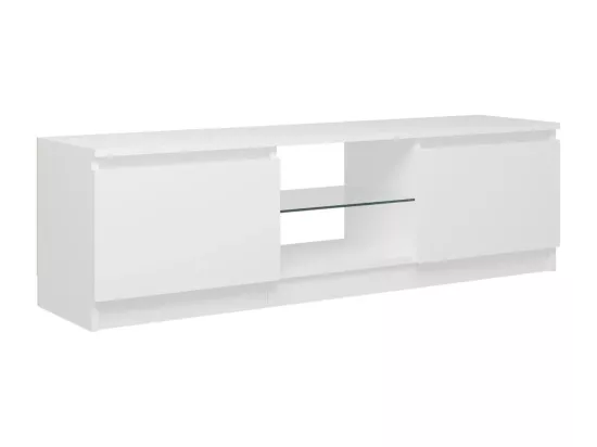 Meuble TV avec lumières LED Blanc 120x30x35,5 cm