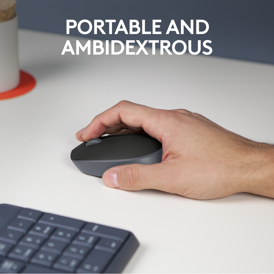 Logitech - M171 RF Wireless Optical 1000DPI Ambidextrous Black