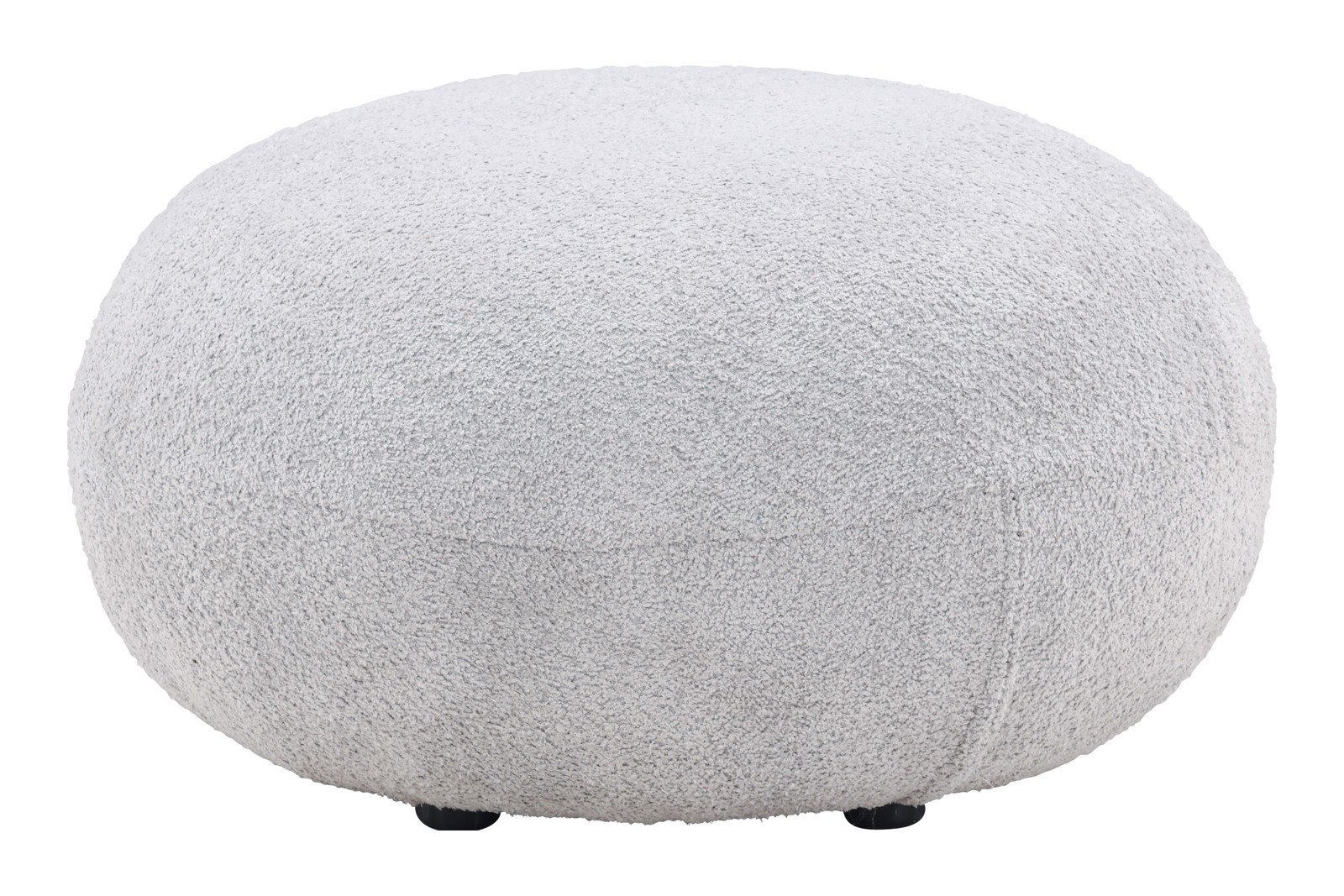 Bologna puff Ø74cm, lysgrå teddy tekstil\n