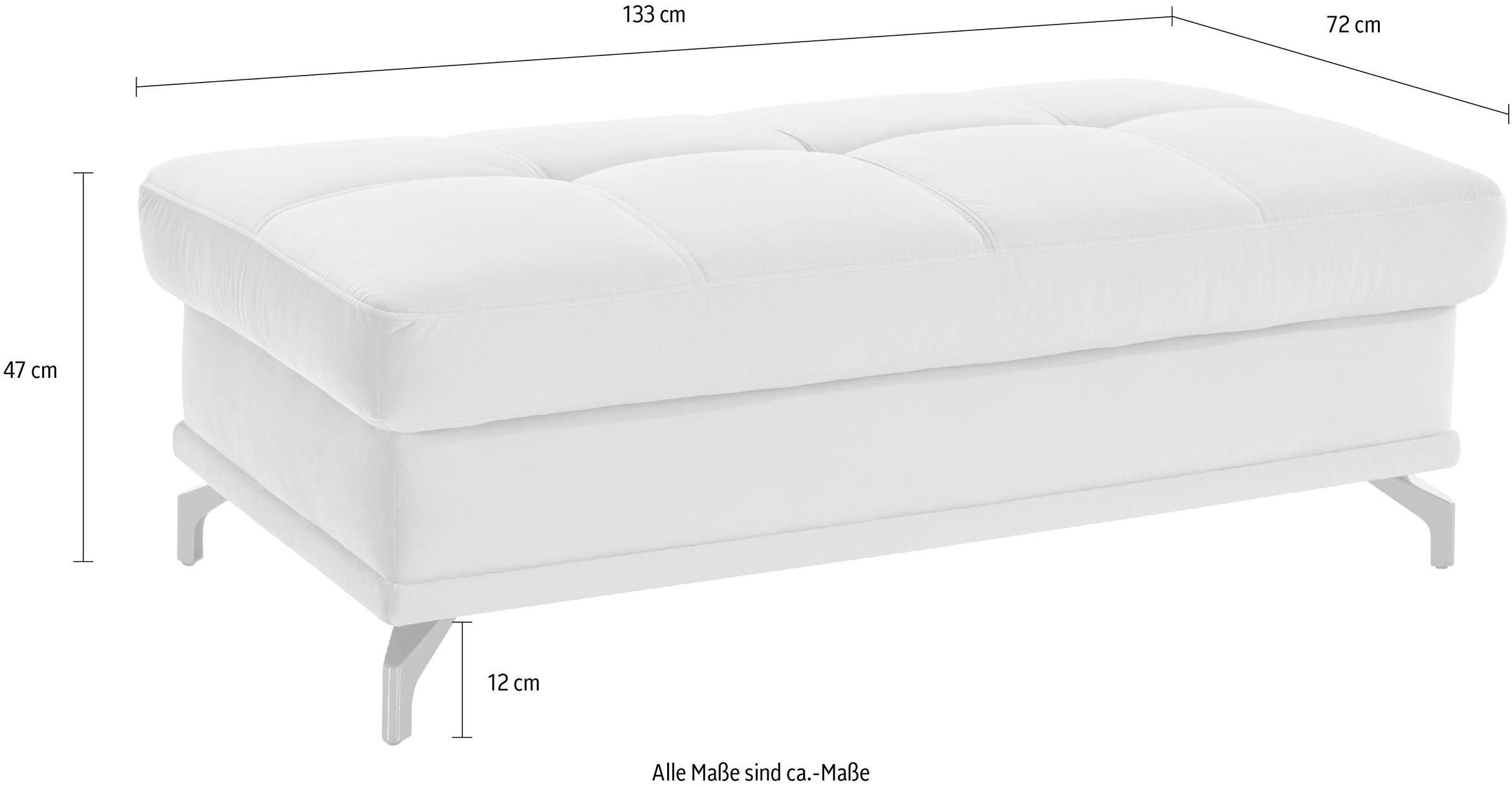 PLACES OF STYLE Polsterhocker »Costello, B: 133 cm« individuell zu kombinieren, Federkern