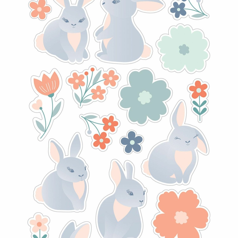 Lot stickers 3d lapins / papillons