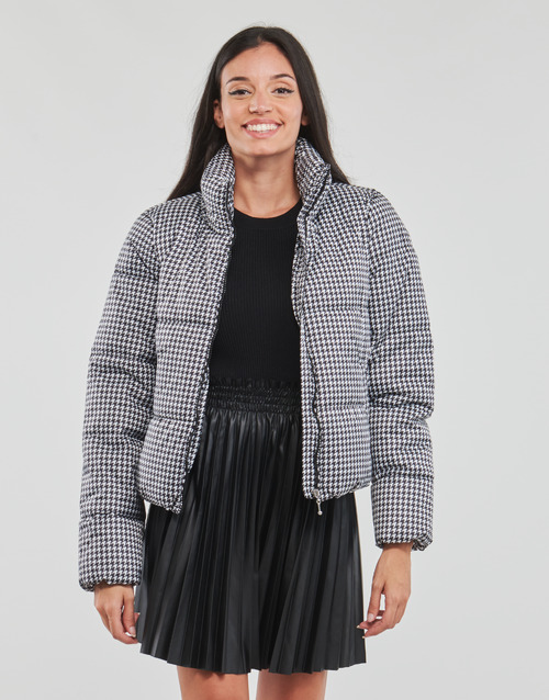 Only - ONLTABITTA CHECK SHORT PUFFER CC OTW - Noir / Blanc