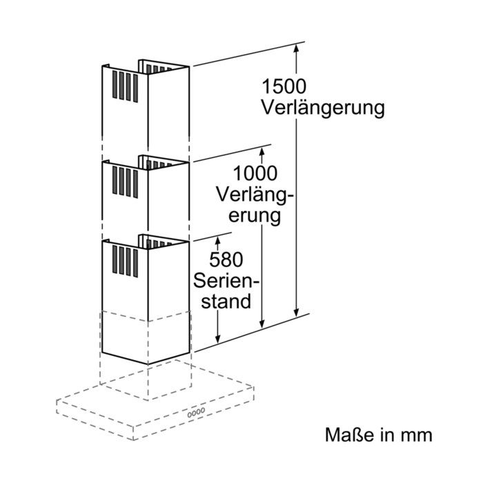 Siemens Kaminverlängerung 1500mm LZ12350