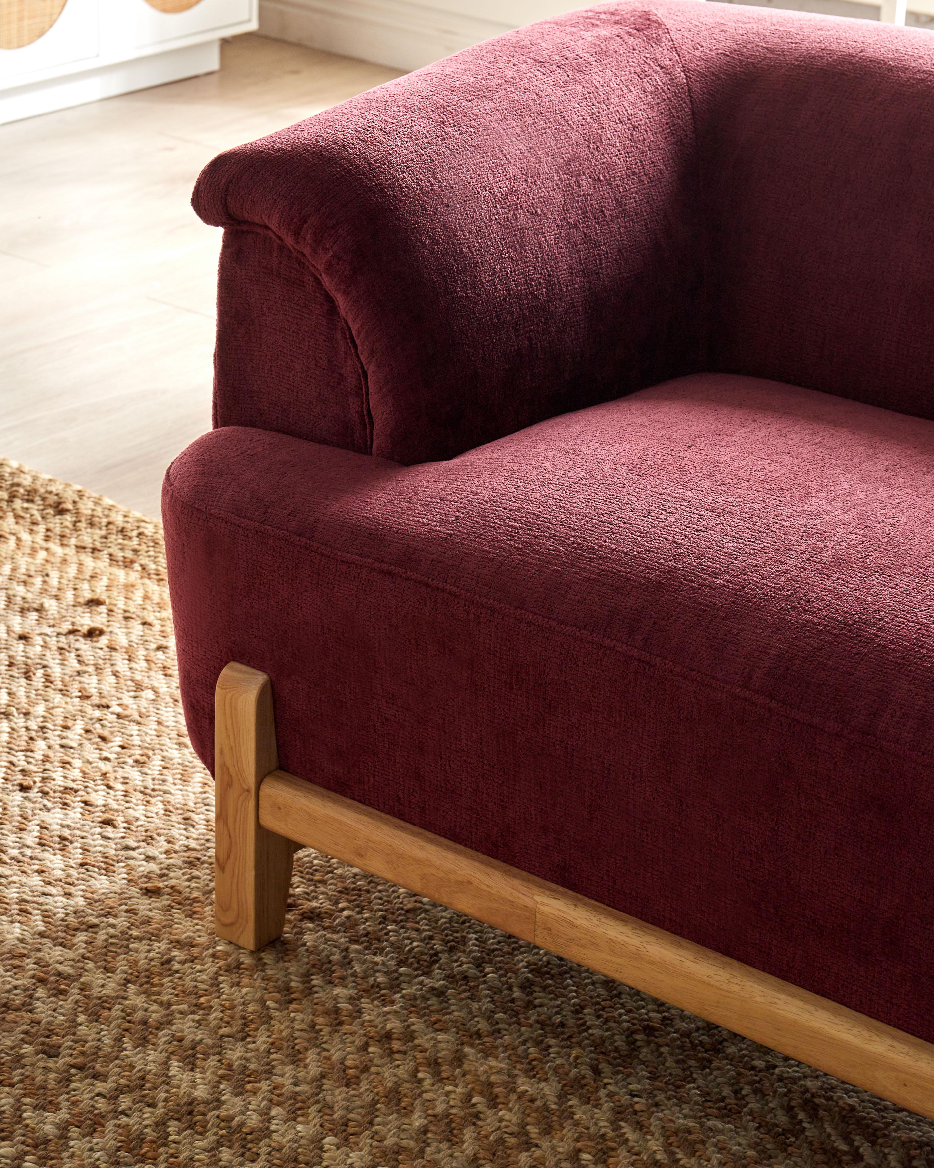 Bank 2-zits ALNOR Chenille Bordeauxrood