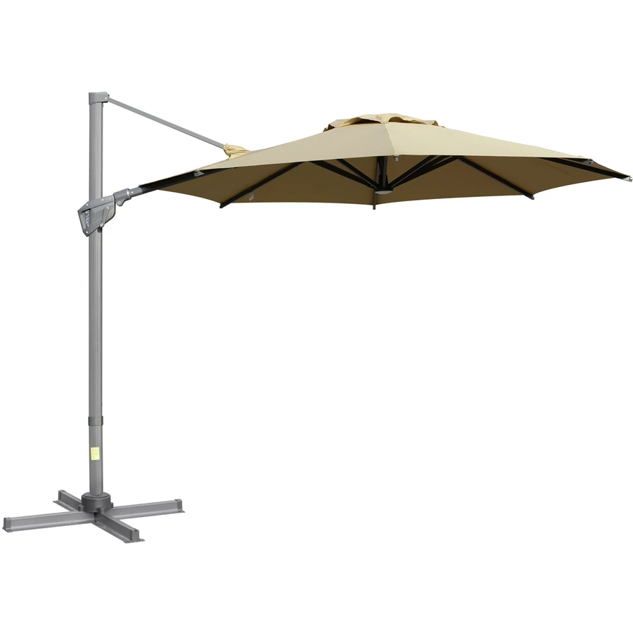 Outsunny Sonnenschirm mit verstellbarem Neigungssystem braun