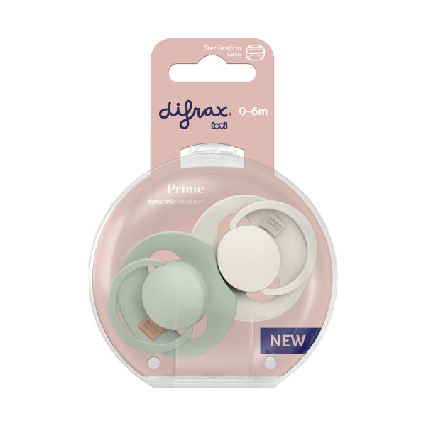 Difrax Dynamic LOVI Prime Fopspeen - 0-6mnd - 2st. - Coconut / Pistachio