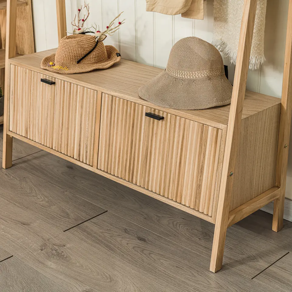 Massief houten garderobe/kledingrek