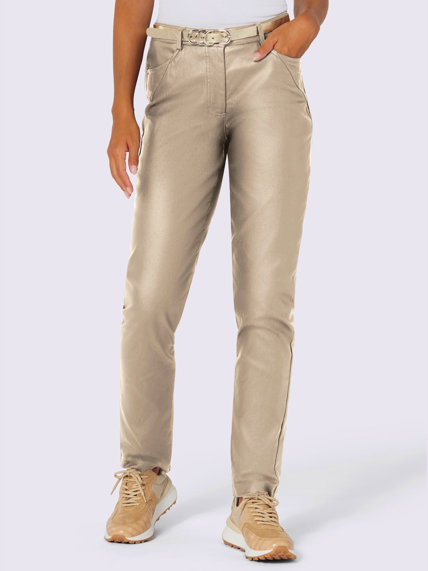 Pantalon effet enduit coupe féminine