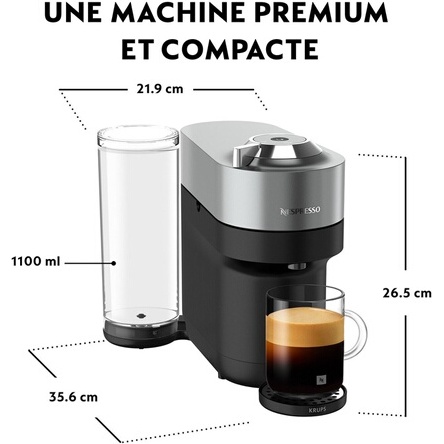Cafetière Nespresso Krups Vertuo POP Plus YY5359FD Argent