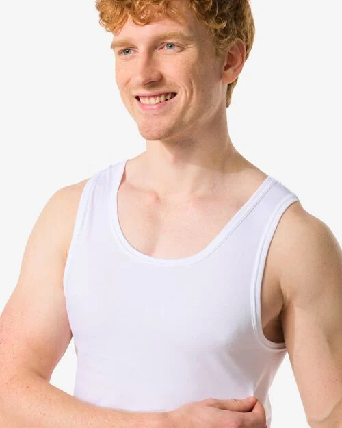 2 maillots de corps homme - sans coutures blanc