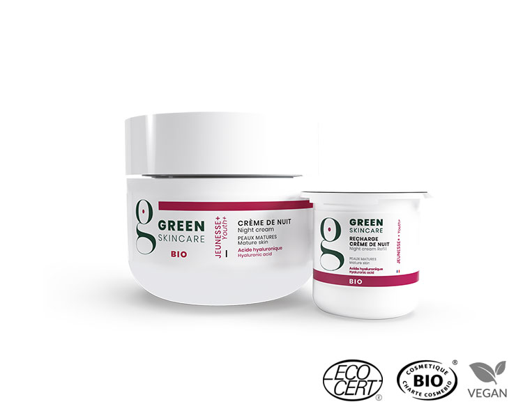 Green Skincare -  Jeunesse+ Crème de Nuit + Refill BIO, 50ml