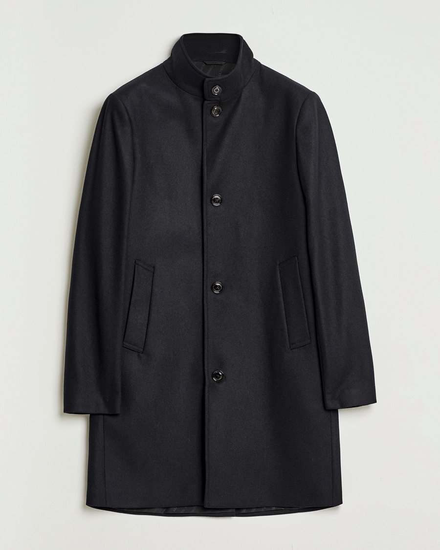 J.Lindeberg Jesse Stand Up Wool Melton Coat Black