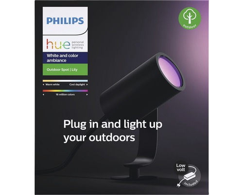 Philips hue LED Spot White & Color Ambiance 2000-6500K Lily Basic Set zwart - Compatibel met SMART HOME van hornbach