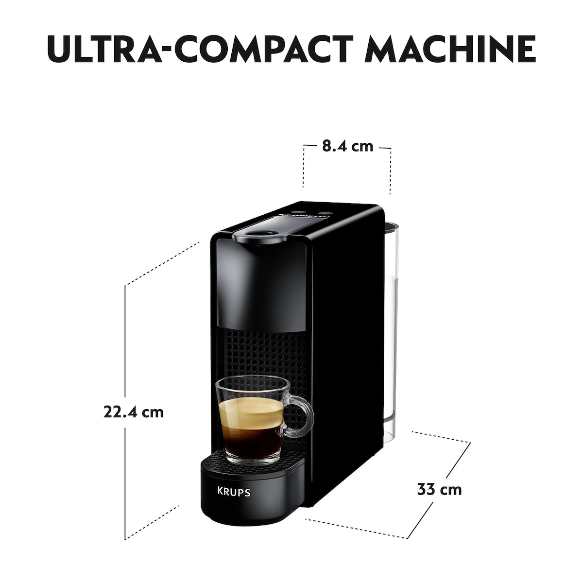 NESPRESSO® Essenza Mini kaffemaskin fra Krups, Sort