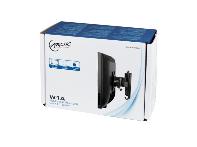 Arctic Cooling Wandhalter W1A bis 20 kg – Schwarz Monitor-Wandhalterung