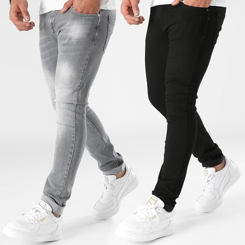 Lot De 2 Jeans Slim Fit 1872 2079 Noir Gris